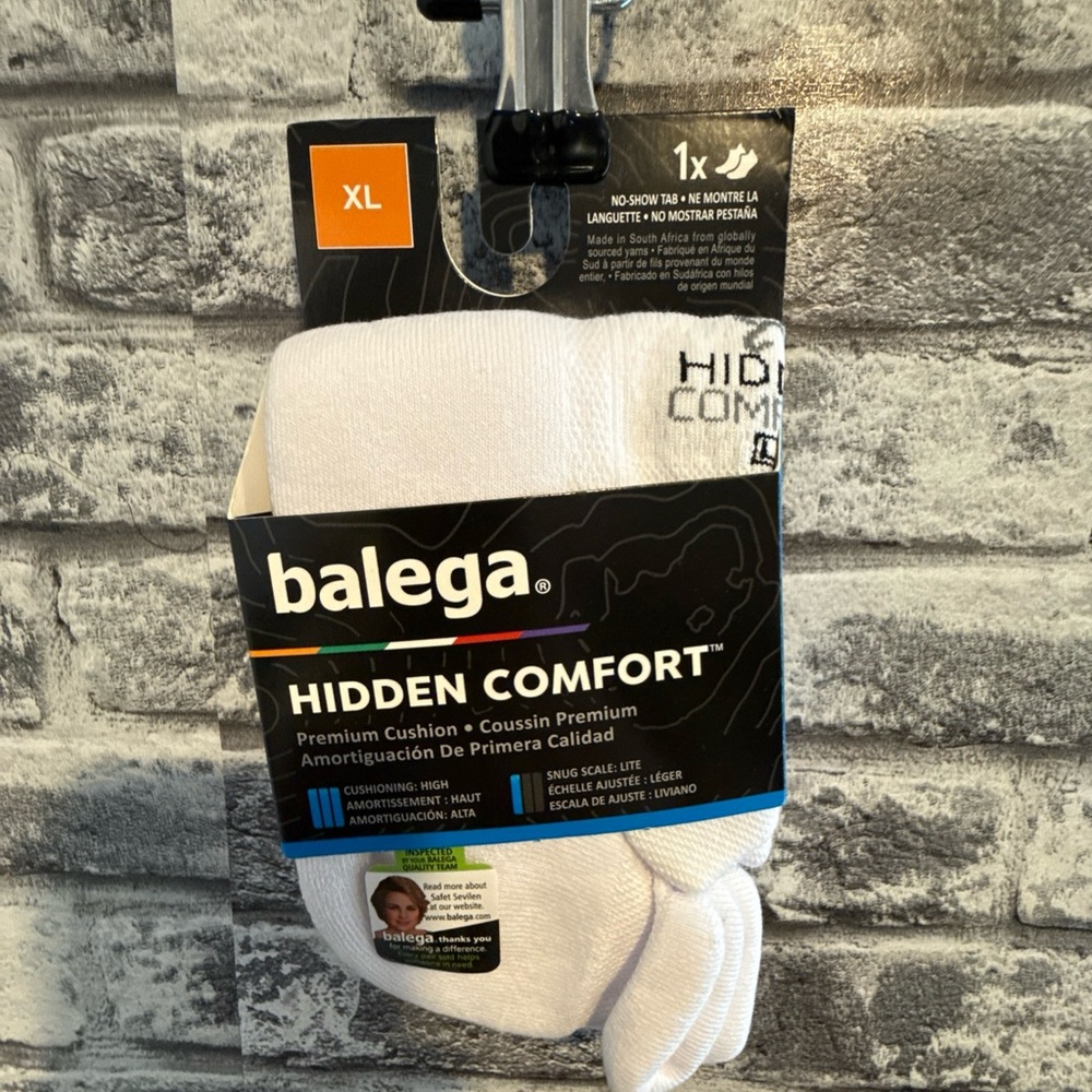 Balega Hidden Comfort Sole Cushioning Running Socks - White - XL